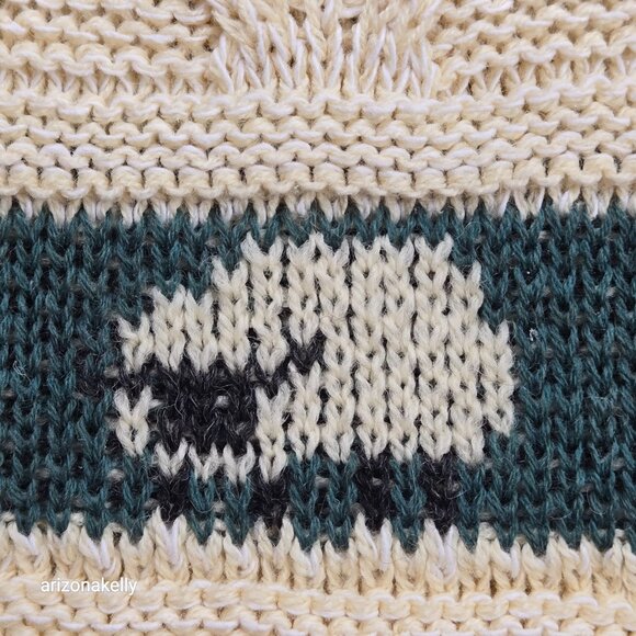 Wool Aran Scarf Lamb Sheep Design - Picture 3 of 8